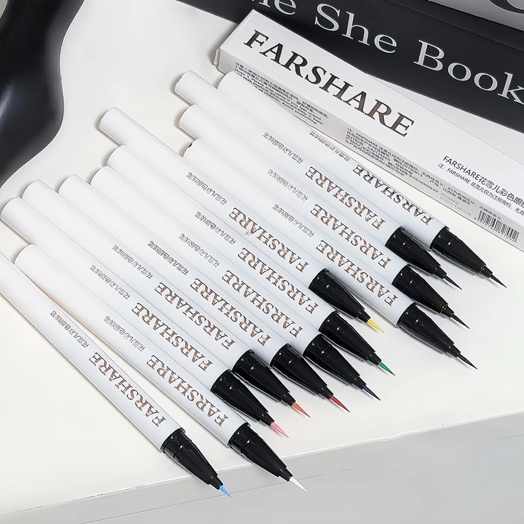Ultra-thin Waterproof Eye Liner Matte Berry Red Liquid Eyeliner Black White Eyeliner Pen Easy To Color Colorful Lying Silkworm