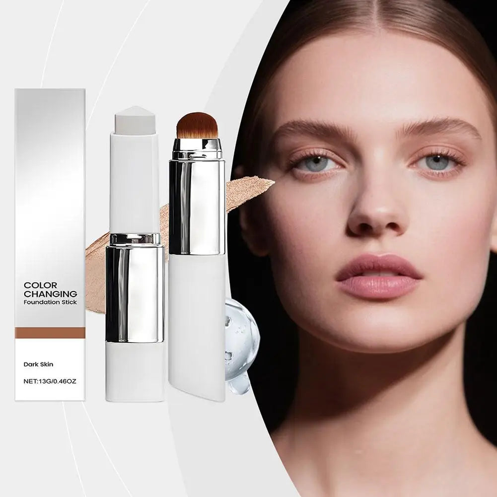 Color Changing Foundation 2 In 1 Stick Lightweight Moisturizing Brightening For All Skin Types
