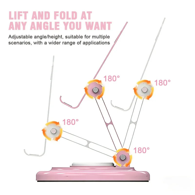 Macaron Desktop Metal Rotating Phone Stand Tablet Phone Stand for Watching TV, Live Streaming, and Video Support - Lazy Person'