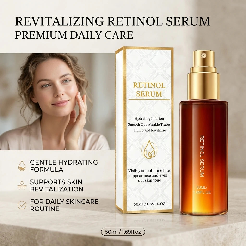 Retinol Facial Serum Moisturizing Soothing Skin Shrink Pore Reduce Fine Line Fade Dark Spot Brightening Lightweight Face Essence