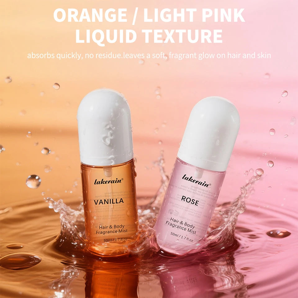 1/2 Pcs Vanilla Rose Fragrance Spray Hair & Body Fragrance Mist Fresh Long Lasting Fragrance Perfume Travel Size Freshener Spray