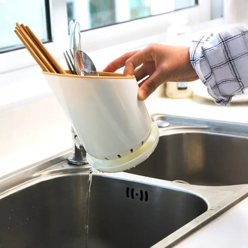 1PC Soporte de Almacenamiento de Plástico Estante de Secado de Cocina para Vajilla Cuchillo Cuchara Tenedor Contenedor de Drenaje Organizador Herramienta de Mesa