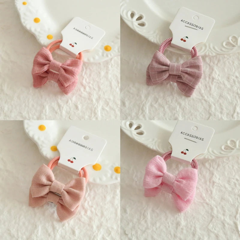 AITOUSHI Girls' Elastic Hair Bow Ties - Cotton Printed Hair Rope