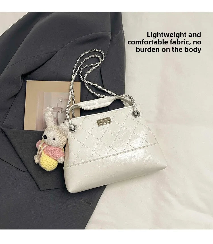 Korean Style Casual Women's Large Capacity Simple Tote Bag Fashion Trendy Underarm Leisure Handbag Daily Match PU Material