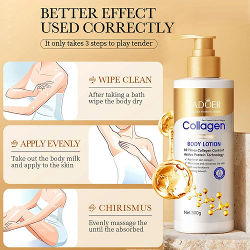 Collagen Body Lotion For Firming And Hydration Ultra Intense Anti Aging Moisturizer For Dry Sagging Skin 300G