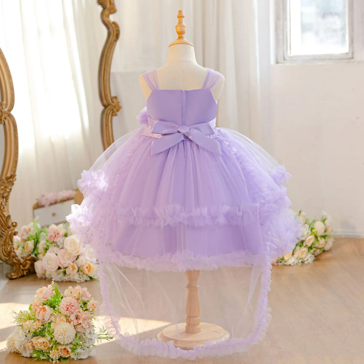 HETISO Baby Girls Princess Dress Summer Tulle Sleeveless Kids Wedding Birthday Party Performance Gown Costumes For Kids