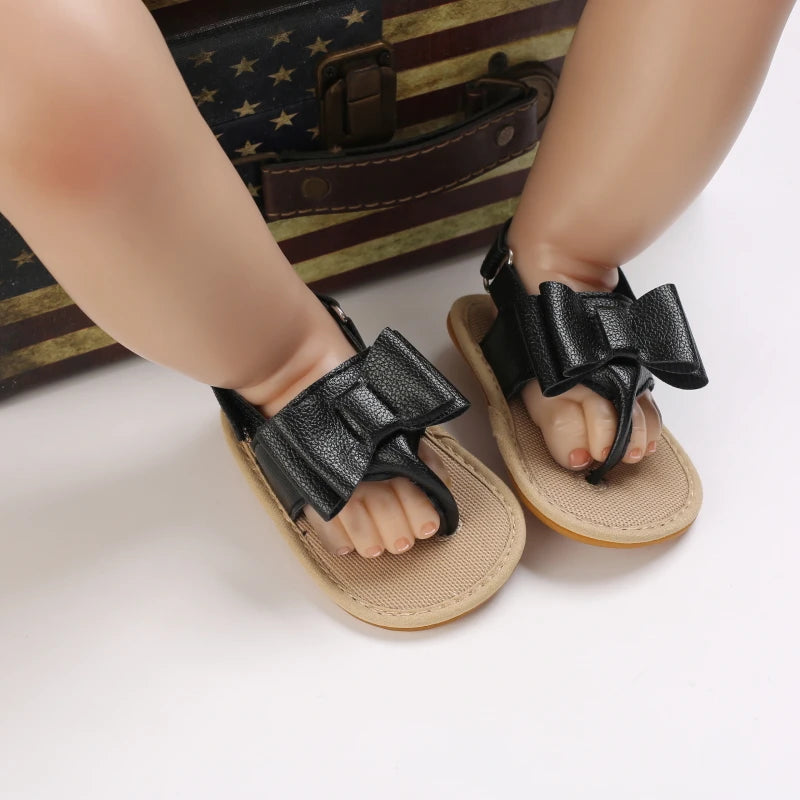 Baby Girl Summer Sandals 0-18 Months Cute Bow Rubber Sole First Walker Casual Comfortable Newborn Sneakers
