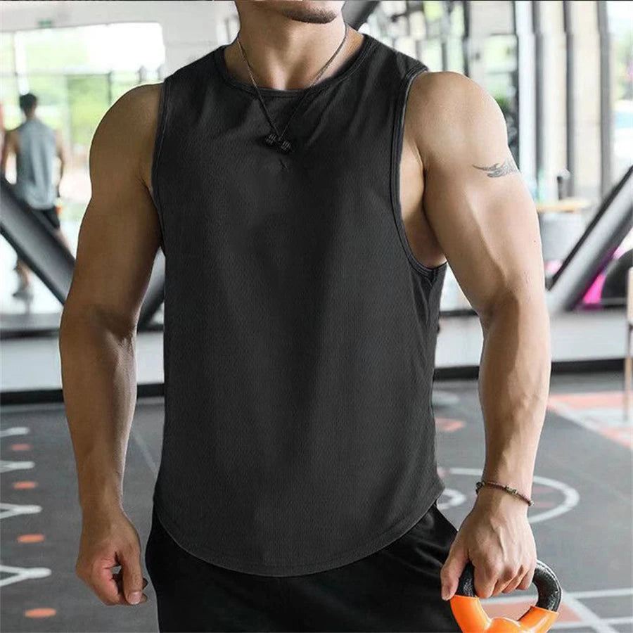 Men's Mesh Tank Top - Quick Dry Breathable Sleeveless Workout Shirt