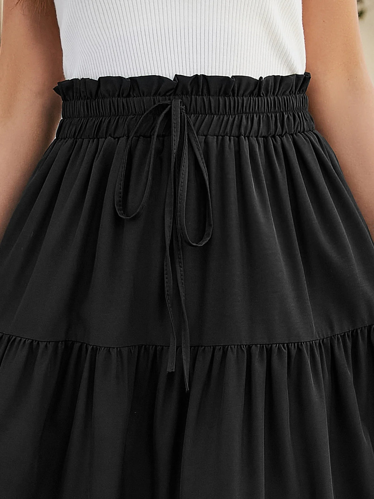 1PC Women's Summer Solid Color Bohemian A-line Midi Skirts 2026 New Female Vacation Casual Loose Faldas