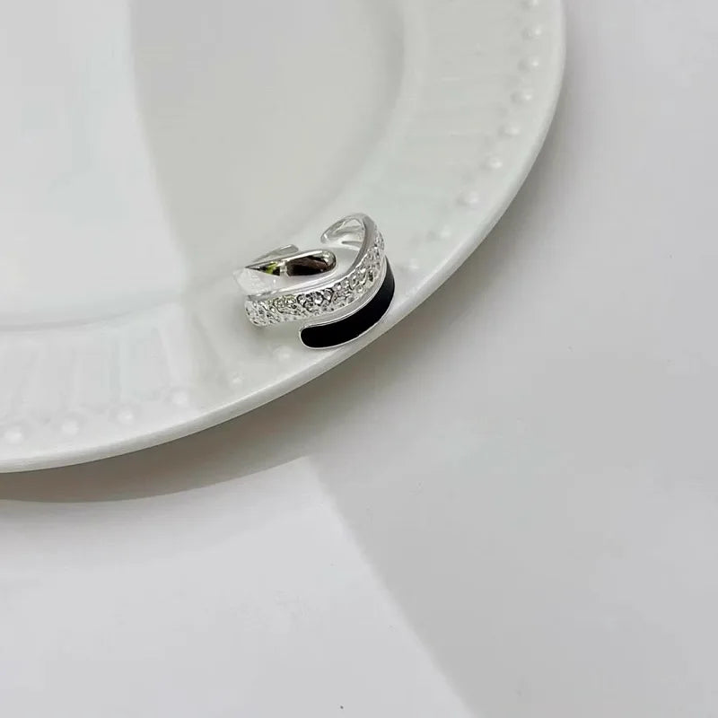 Panjbj 925 Sterling Silver Lines Ring For Women'S Jewelry Finger Adjustable Open Vintage For Birthday Dropship