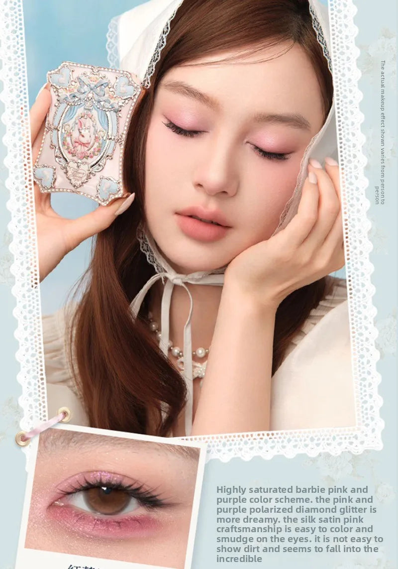 Flower Knows Garden Matte Pearlescent Powder Fine Six Color Eye Shadow Contour Palette Long Lasting Makeup Glitter Eyeshadow