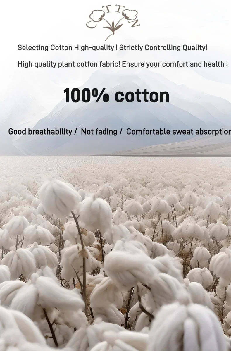 100% Pure Cotton Summer High-end Brand Men's Short Sleeve Round Neck Fashionable Style Half Sleeved Top Breathable T-shirt