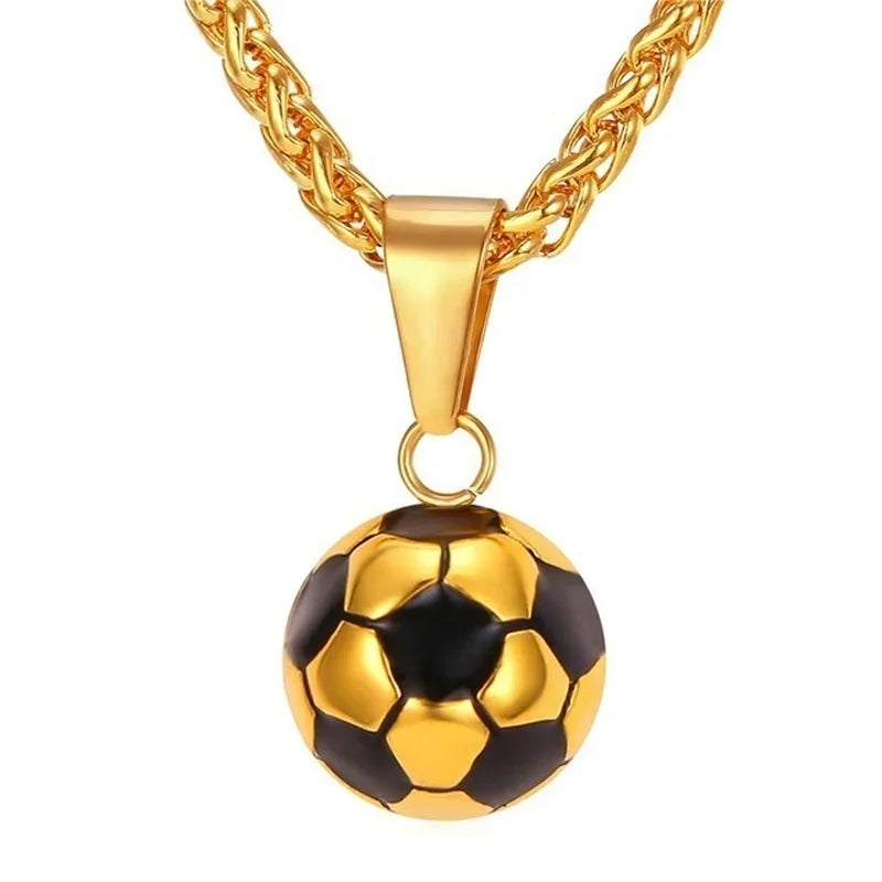 Sports Product Football Necklace With Stainless Steel Chain Necklace Football Boy'S Necklace For Men