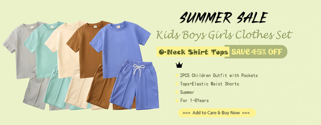 Kids Tales Toddler Unisex Cotton Short Sleeve T-Shirt and Pants Set