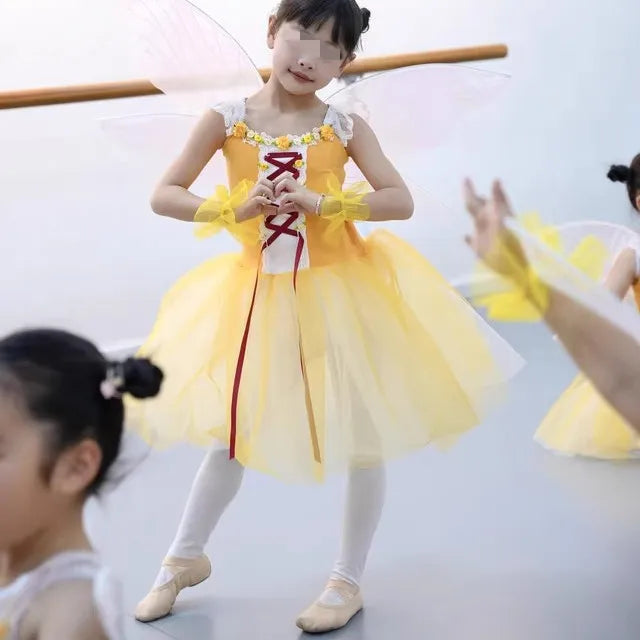 Girls Clothes Ballerine Baby Dresses Vestido Outfit Girl Ballet Leotards Robe Fille Summer Kids Ballet Dress Tutu Dance Costumes