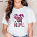 Mother Heart, Mothers Day T-Shirt For Mom, Grandma Mother'S Day Fashion Summer Tshirt White Pink Black Short Sleeved Top