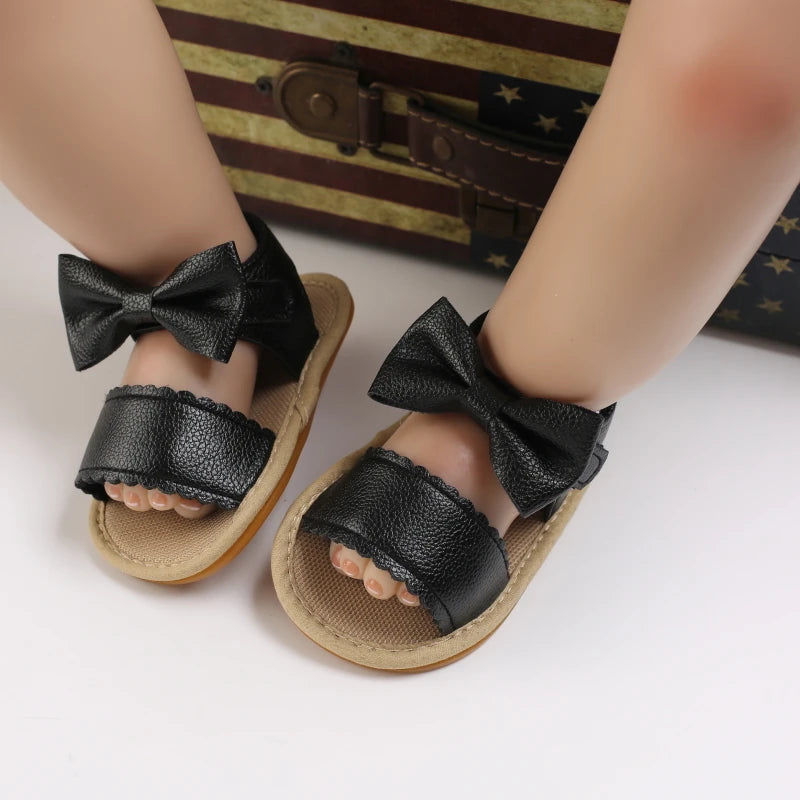 Baby Girl Summer Sandals 0-18 Months Cute Bow Rubber Sole First Walker Casual Comfortable Newborn Sneakers