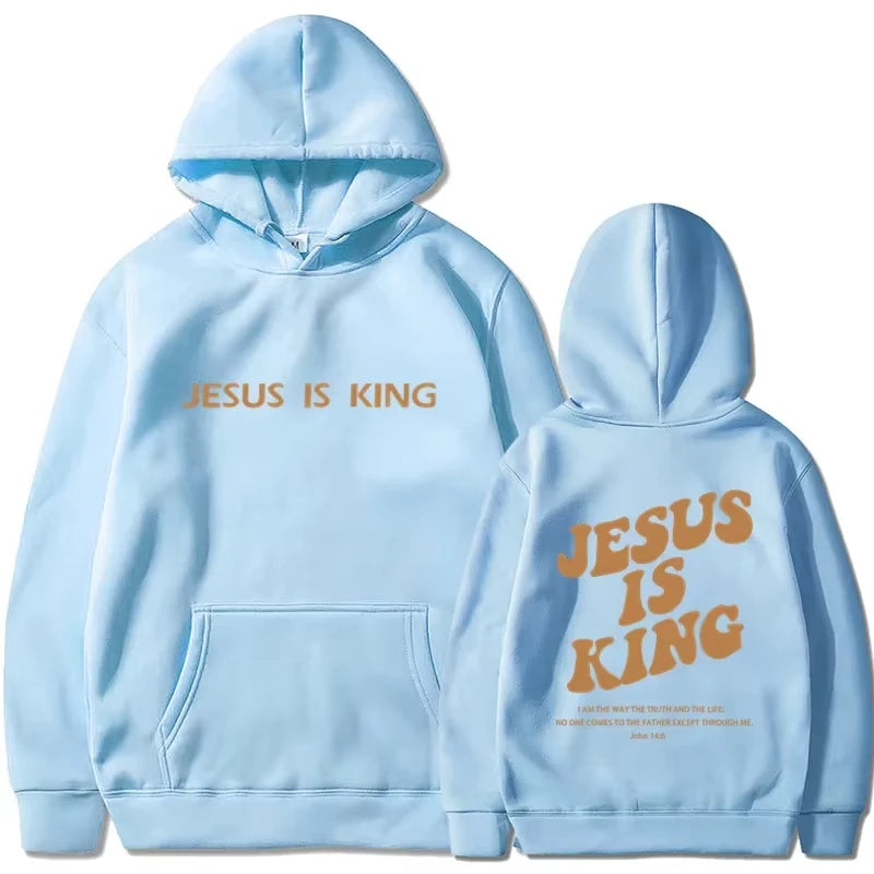 Jesus Is King Hoodie - Unisex Harajuku Pullover Sweatshirt