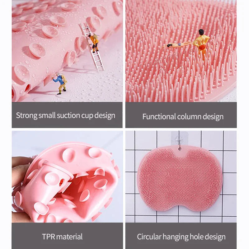 Exfoliating Foot Brush And Back Scrubber Anti-Slip Suction Cup - Deep Cleansing And Exfoliating Tool For Body Dirt Removal