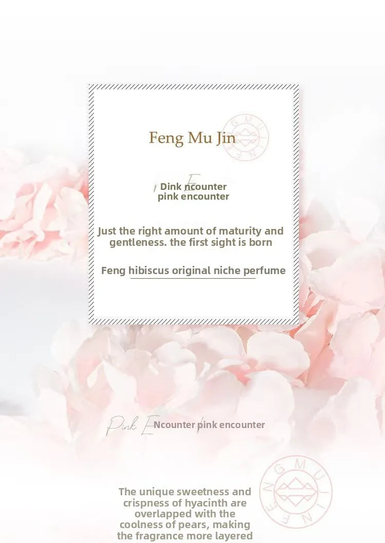 50ml Feng Mu Jin Pink Encounter Women Eau De Parfum, Long Lasting Floral Fruity Perfume, Grapefruit Quince Hyacinth Jasmine Scent, Musk Cedar Amber Fragrance, Shimmer Quicksand Bottle Gift for Girlfriend