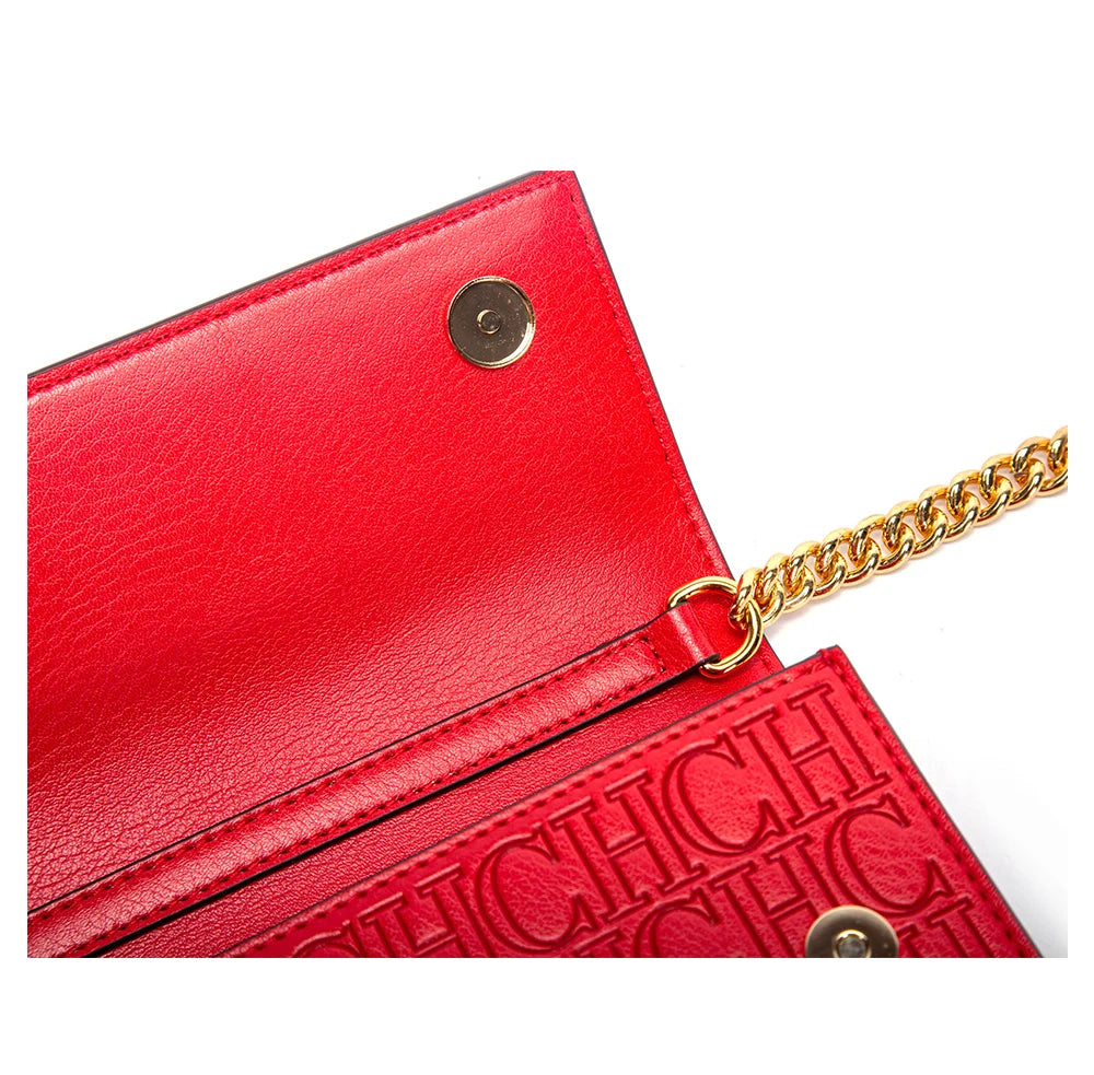 CHCH Women's Shoulder Bag New Magnetic Flip Chain Bag Brown Small Square Bag Wallet