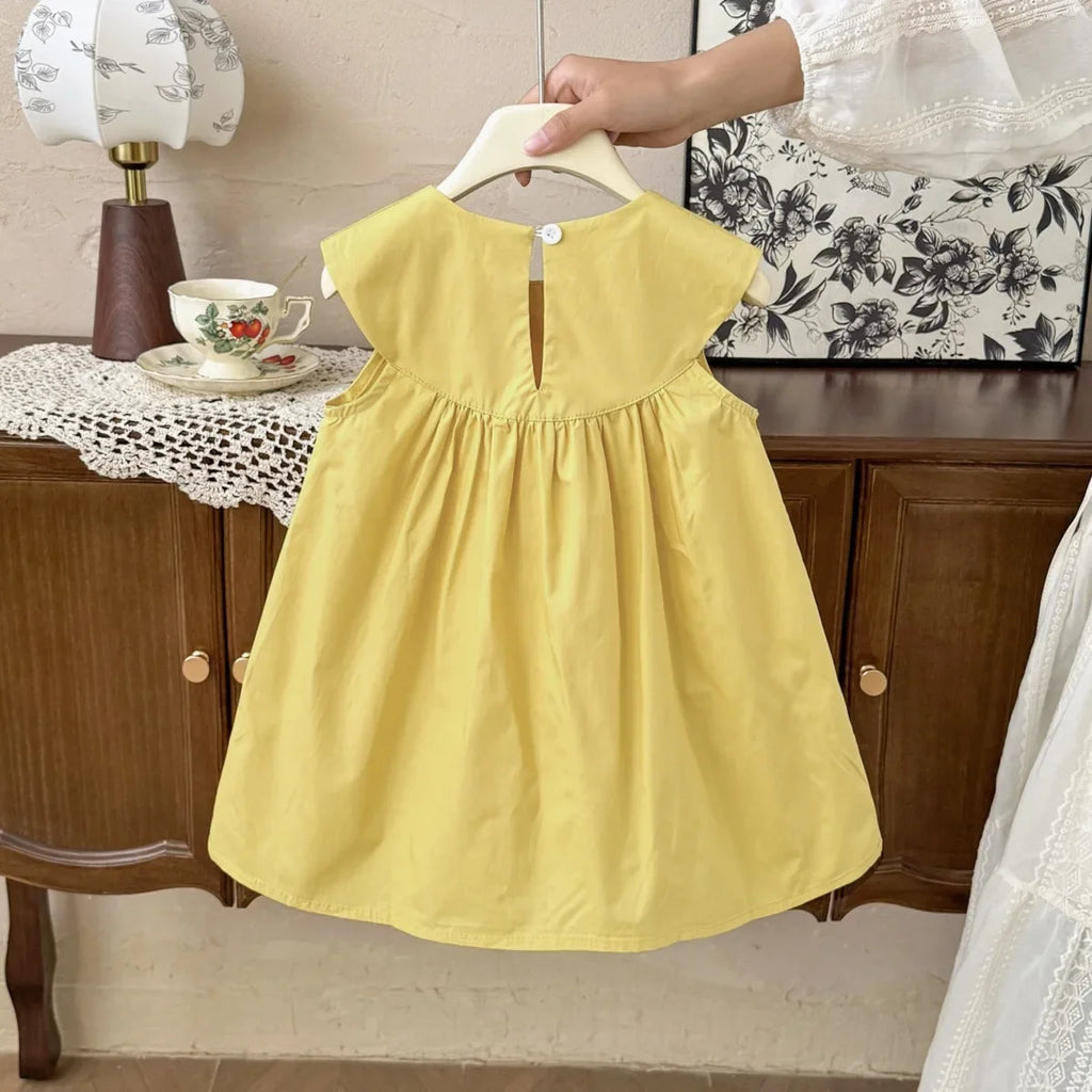 2 To 7 Years Old Flower Embroidery Princess Dress for Girls Summer New Korean Version Sleeveless Children's Casual Dresses