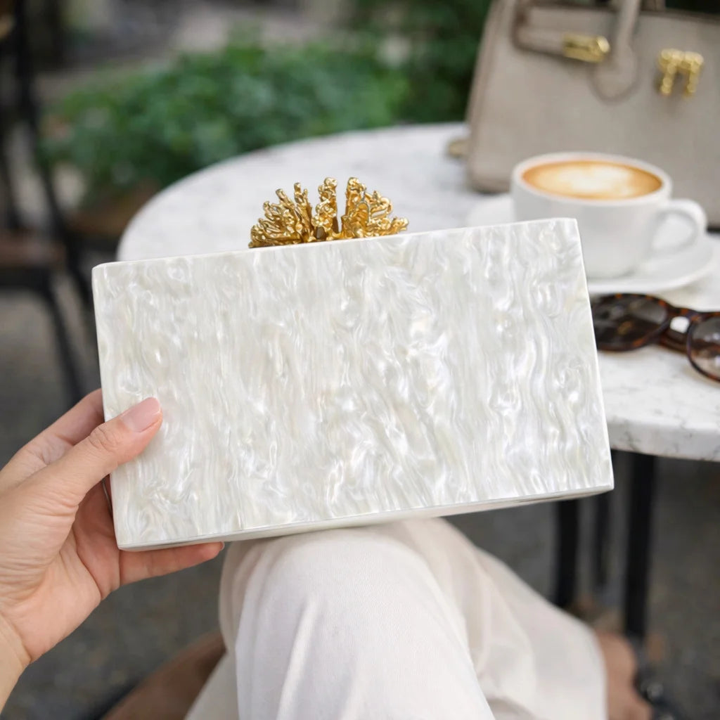 Acrylic Luxury Box Clutch Bag Wedding Chain Handbag For Women Chic Party Shoulder Crossbody Bags Ladies Evening Bags Dress Purses