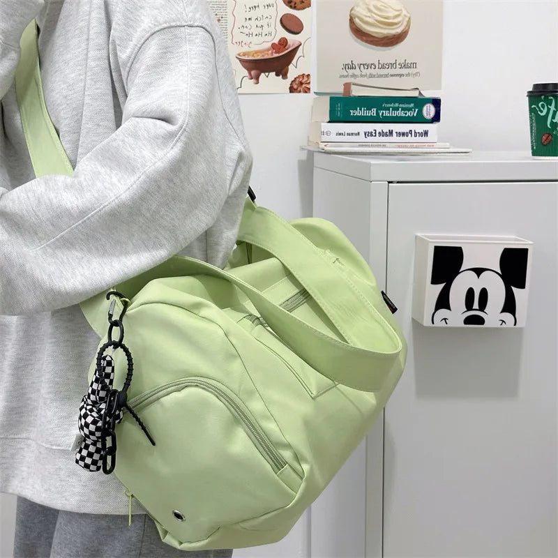 2026 New Women Large Capacity Canvas Crossbody Travel Tote Bag Casual Shoulder Messenger Bag Sports Yoga Satchel Handbags Female