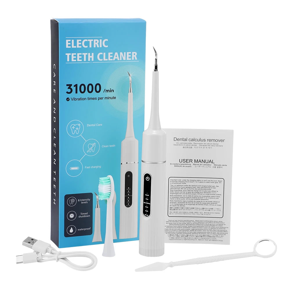 Electric Toothbrush Sonic Dental Teeth Whitening Kit Tooth Whitener Calculus Tartar Remover Tools Cleaner Stain Oral Care