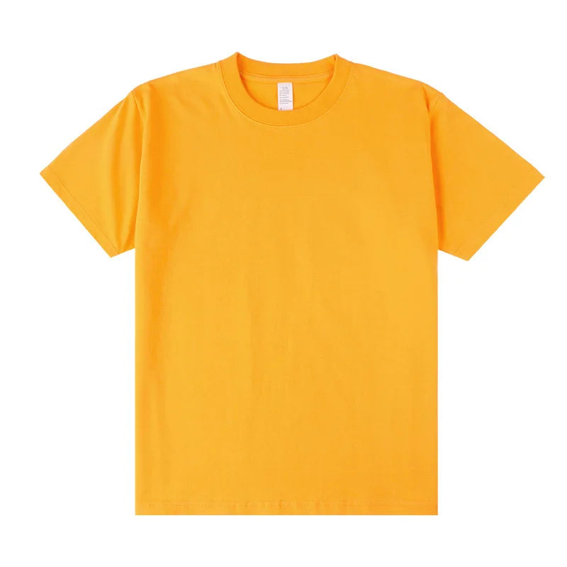 Men's Heavyweight Cotton T-Shirt - Loose Fit Crew Neck Short Sleeve