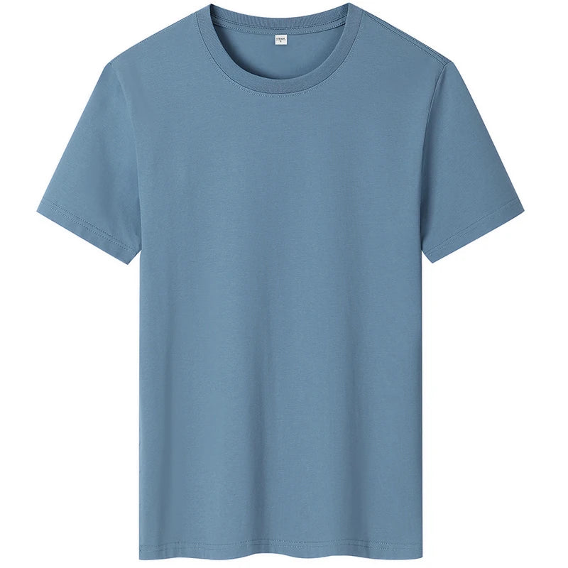 2025 New Men's Korean Casual Cotton Short Sleeved Round Neck T-shirt Summer Fashionable and Comfortable Versatile Top