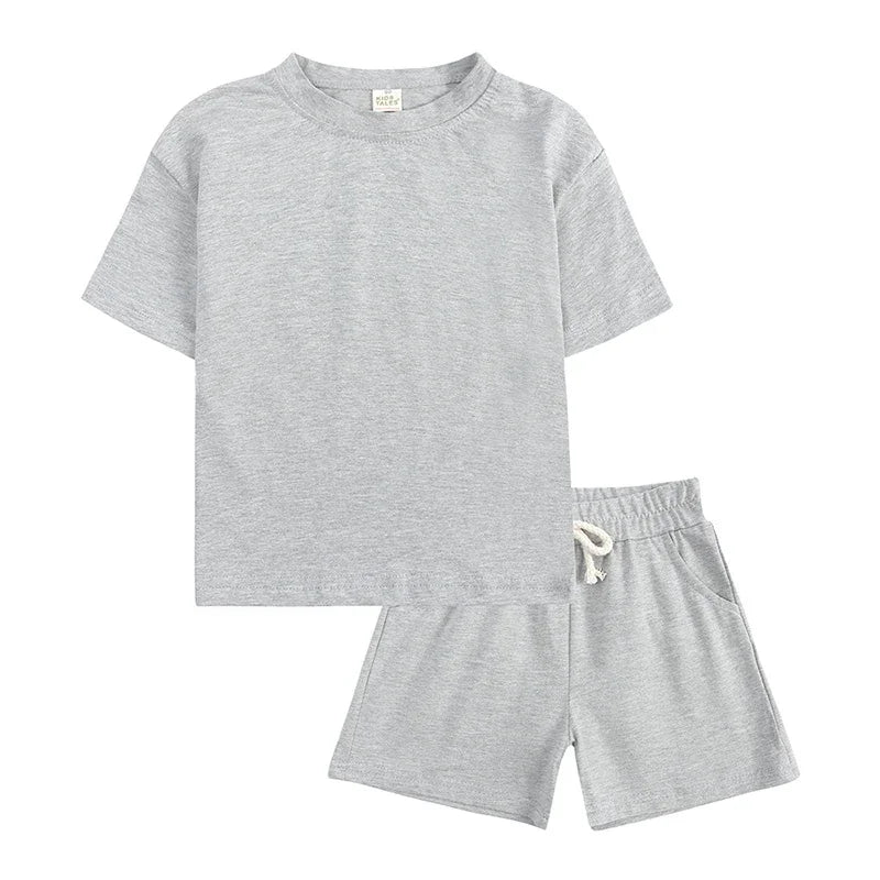 Kids Tales Unisex Toddler Summer Clothing Set - Cotton T-Shirt & Shorts