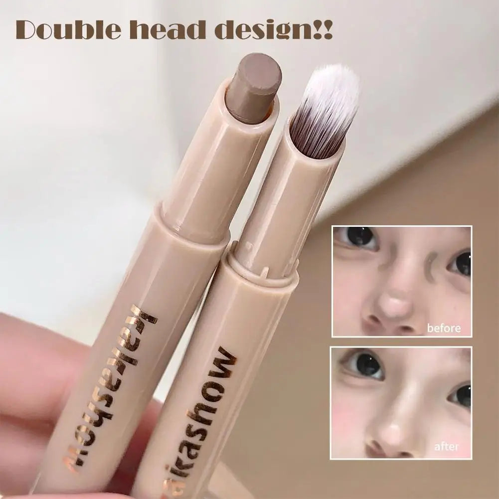 2In1 Contouring Pen With Brush Facial Contour Stick Makeup, Neutral Bronzer Makeup Sticks, 3D Contouring Stick For Face Body