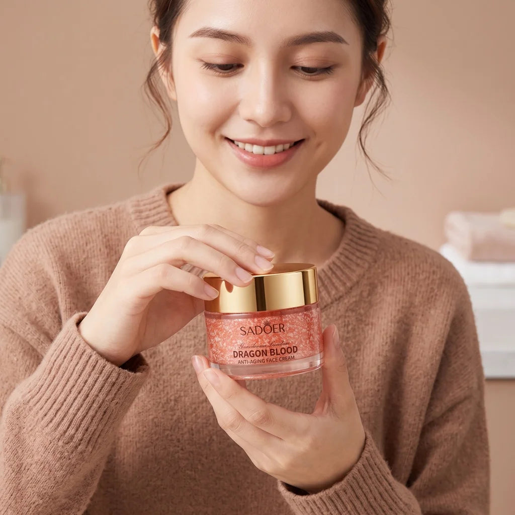 Dragon Blood Face Cream Natural Ganoderma Extract Firming Deep Hydration Fade Fine Lines Radiant Daily Night Facial Care Cream