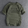 Summer New American Retro Short-sleeved O-neck Letter Printed T-shirt Men's Fashion Simple 100% Cotton Washed Casual Sport Tops