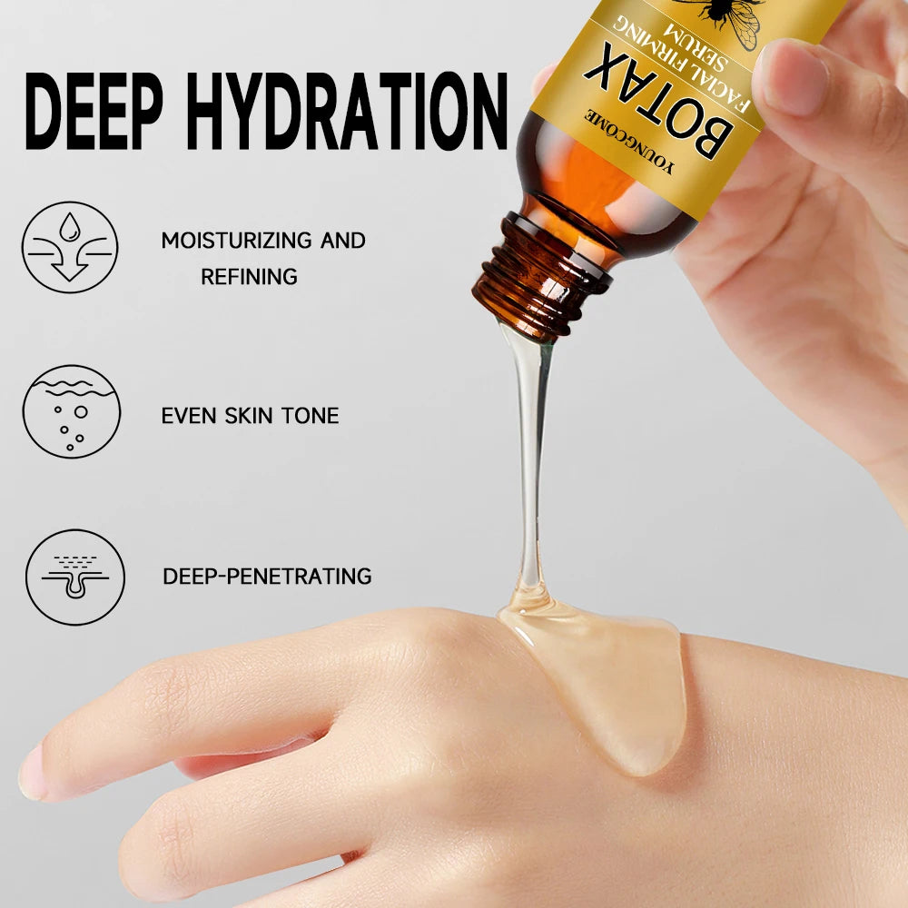 Bee Venom Facial Serum Face Essence Wrinkle Reduction Skin Tightening Natural Collagen Booster Hyaluronic Acid Essence 40/60ml