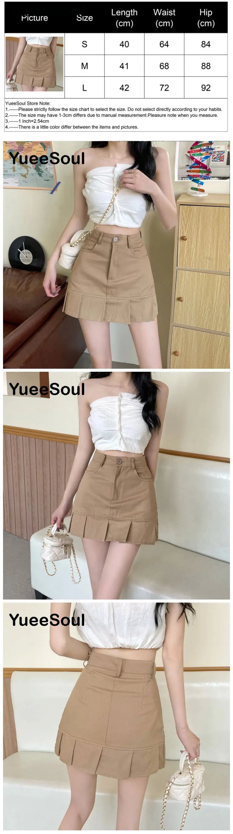 Brown Mini Skirts 2023 New Y2K Vintage High Waist Women Pleated Skirt Chic Sweet Cute Preppy Style Casual 90s E Girl Dance Skirt