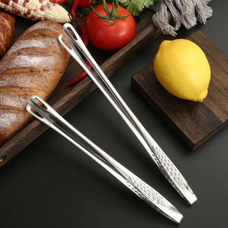 Pinzas de cocina para barbacoa, pinzas de cocina de acero inoxidable, pinzas para ensalada, carne, alimentos, utensilios de buffet, barbacoa, gadgets de cocina