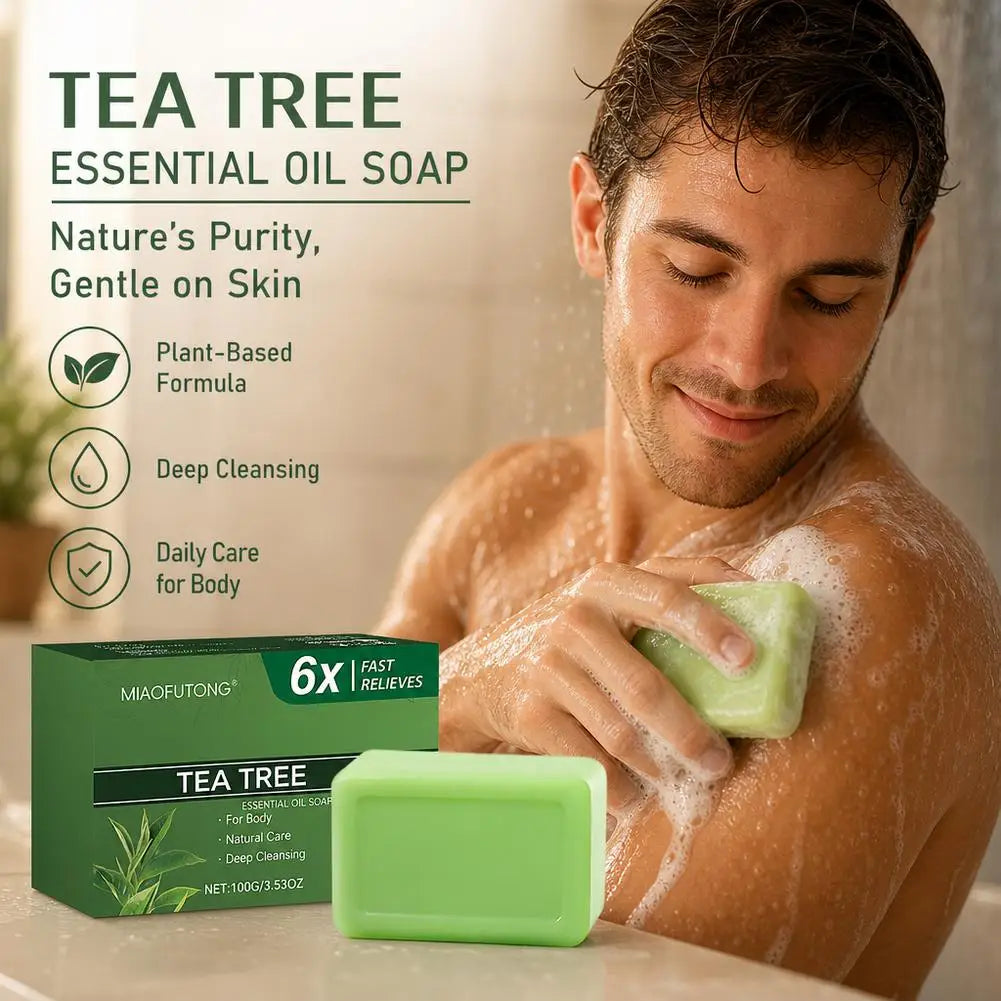 Gentle Exfoliating Bar Soap,Tea Tree Oil Soap For Body Skin Cleaning,Moisturizes Face And Body Natural Soaps Cleansing Bar Soap