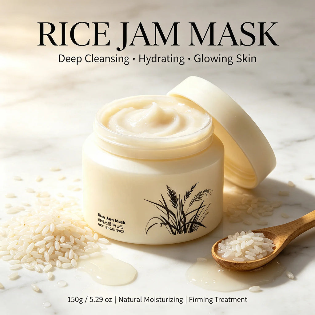 Korean Rice Jam Mask Deep Cleansing & Hydrating Mask Brightening & Firming Treatment for Smooth, Glowing Skin K-Beauty Face Care