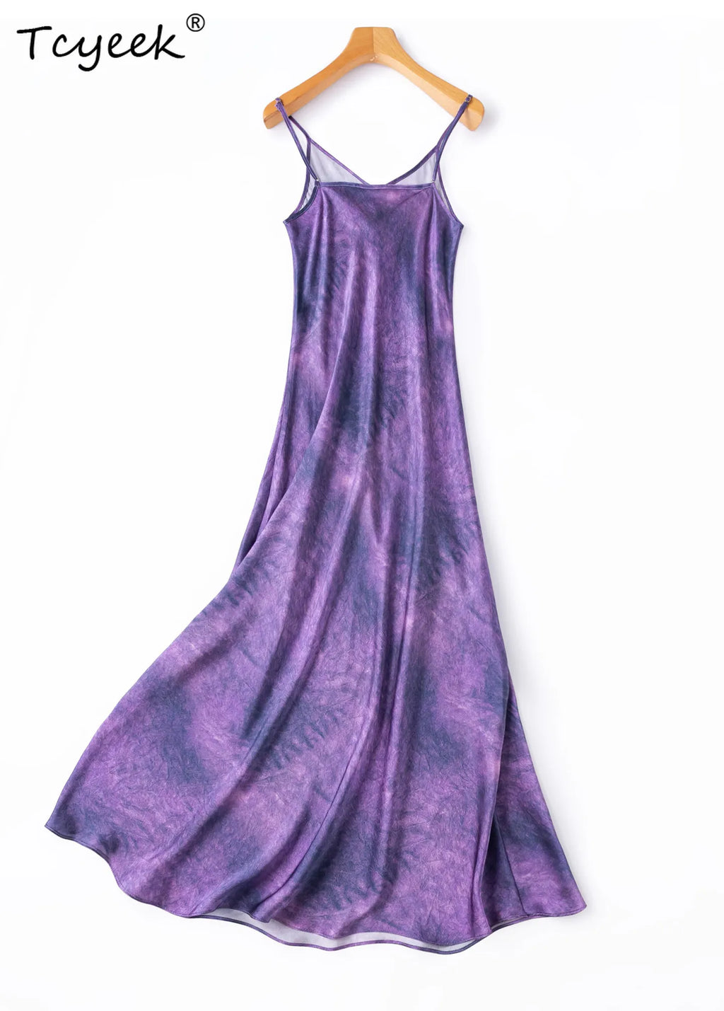 Tcyeek 100% Natural Mulberry Silk Womens Dresses Summer Clothes Elegant Fashion Dress 21MM Silk Maxi Dress 2026 Платье Женское