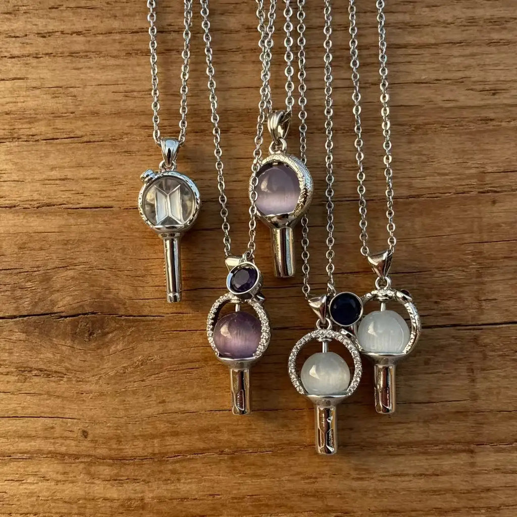 BT21 Clavicle Chain with Diamond Support Rod Series Purple and White Gift Clavicle Chain Daily Travel Accessories