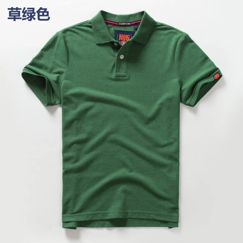 Summer Mens Polo Homom Shirts Cotton Shirts Short Sleeve Letter Embroidered Emblem Shirt For Male Golf Clothing T-Shirts