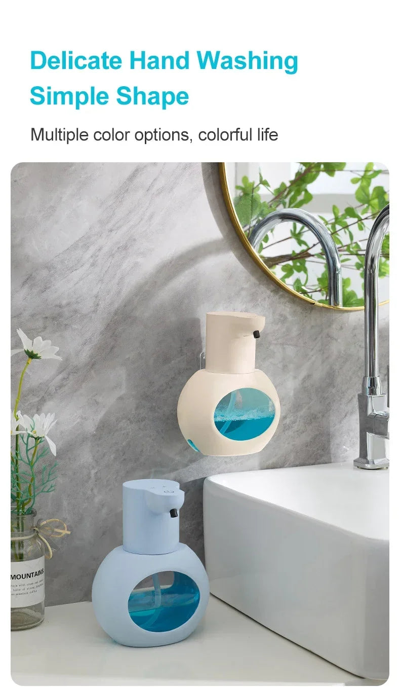 Dispensador automático de jabón 2025 de 420 ml, dispensador de espuma, sensor táctil, dispositivo de lavado de manos con carga USB, montado en la pared