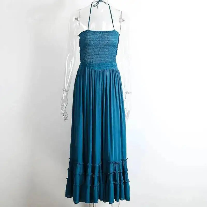 Beach Dress Sexy Dresses Boho Bohemian People Holiday Summer Long Backless Cotton Women Party Hippie Vestidos Mujer Ethnic