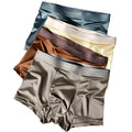 4Pcs Men'S Underwear Ice Silk High-End Men'S Light Luxury Satin Silk Breathable Flat Corner Four Cornered Shorts Without Marks