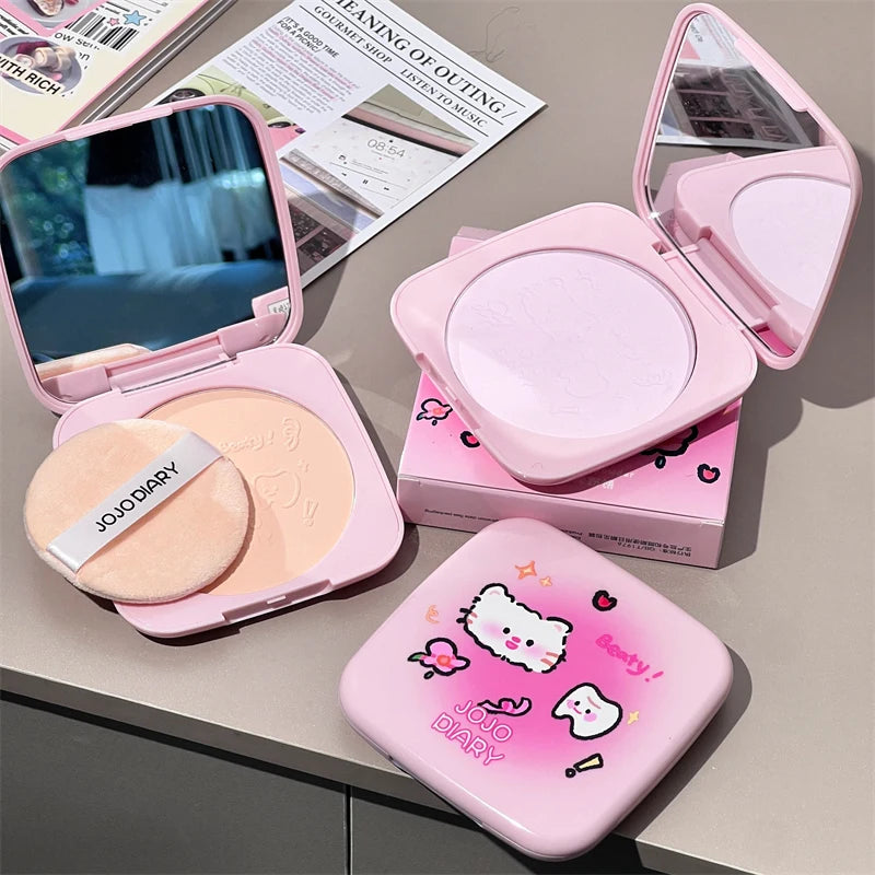 Large Capacity Matte Makeup Pressed Powder Waterproof Oil Control Concealer Full Coverage Brighten Skin Tone Setting Powder 20g