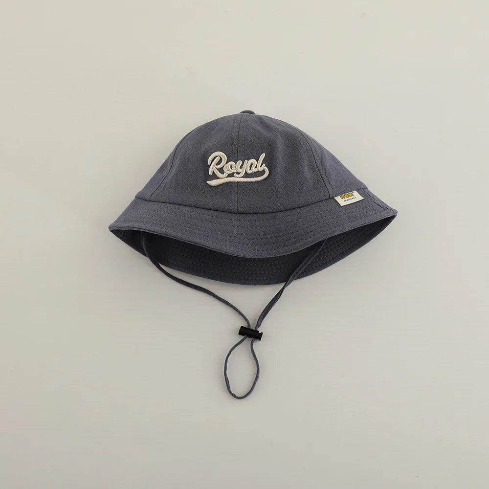 New Embroidered Letter Baby Bucket Hats Spring Sunhat Fishing Hat Sunshade Visor Boy Girl Outdoor Fashion Beach Cap For 6-24M