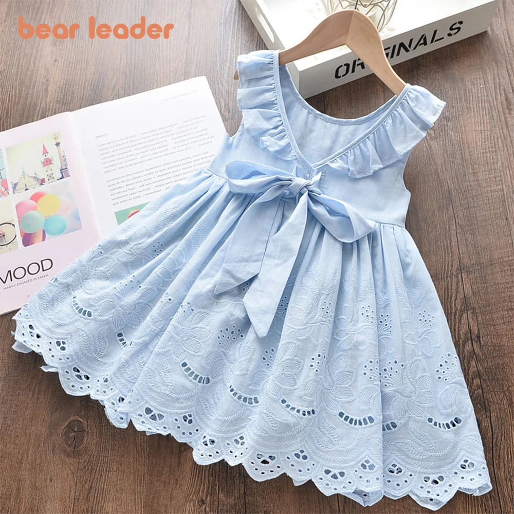 Bear Leader Girls Elegant Dresses 2026 New Summer Kids Party Costumes Girl Floral Princess Outfits Children Vestidos Clothing