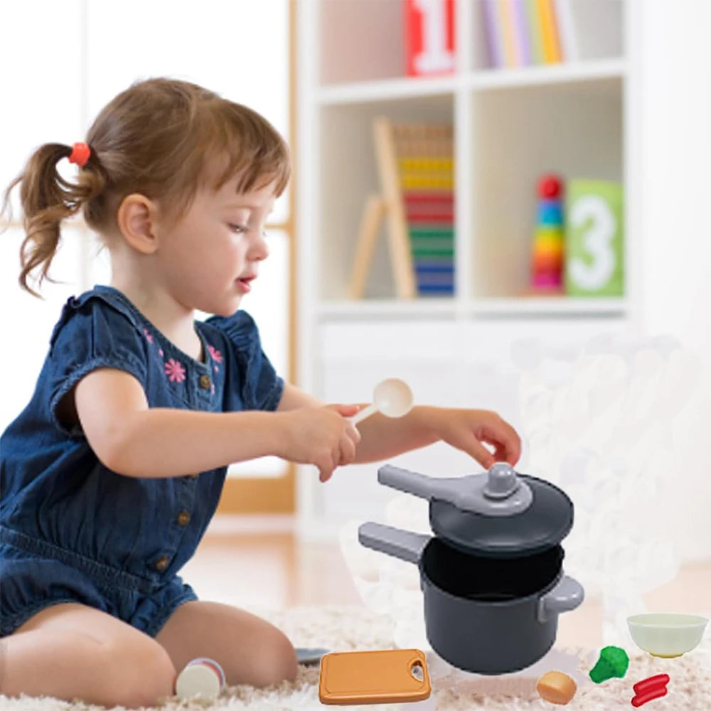 Juego de juguetes de cocina para niños de 92/69/59 piezas, kit de accesorios de cocina de juego con ollas de juego, comida de juguete de simulación, regalo para niñas y niños pequeños